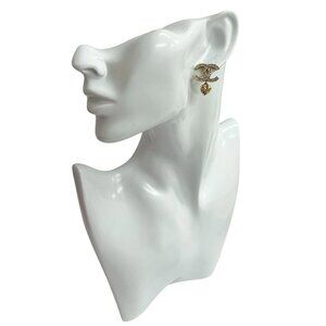 CHANEL Gold Logo Earrings